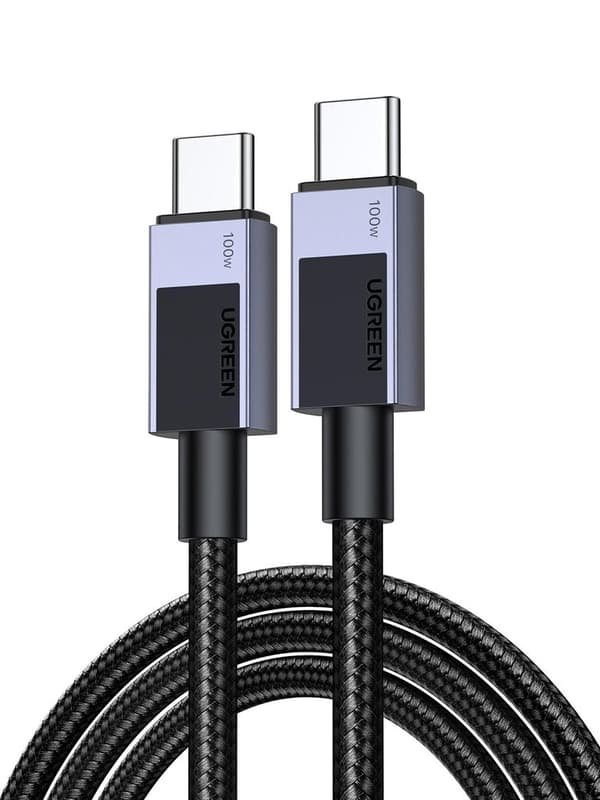 UGREEN USB-C til USB-C hurtigladekabel 5A PD, 1m - Stellgrå