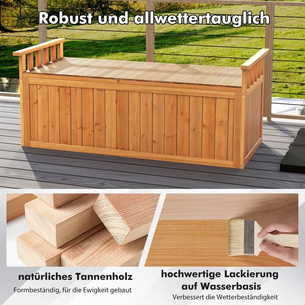 Träbänk för utomhusbruk, 2-sits med armstöd