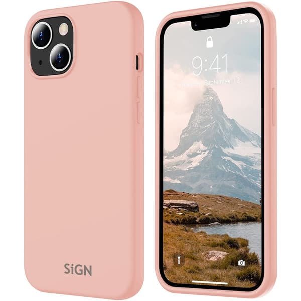 Liquid Silikonfodral till iPhone 15 plus - Ljusrosa