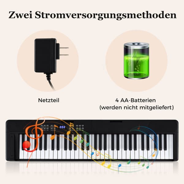 61-tangenters foldbart elektronisk klaverkeyboard med MIDI og split