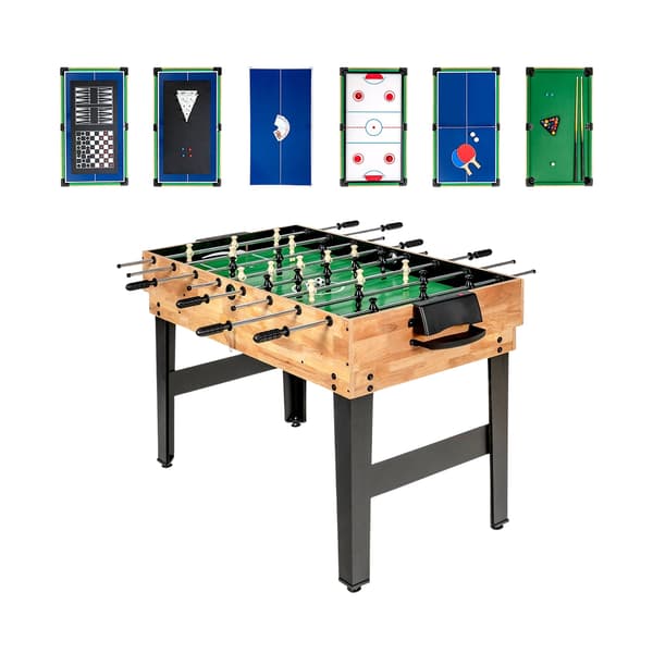 10-i-1 multispilbord: Bordfodbold, hockey, billard