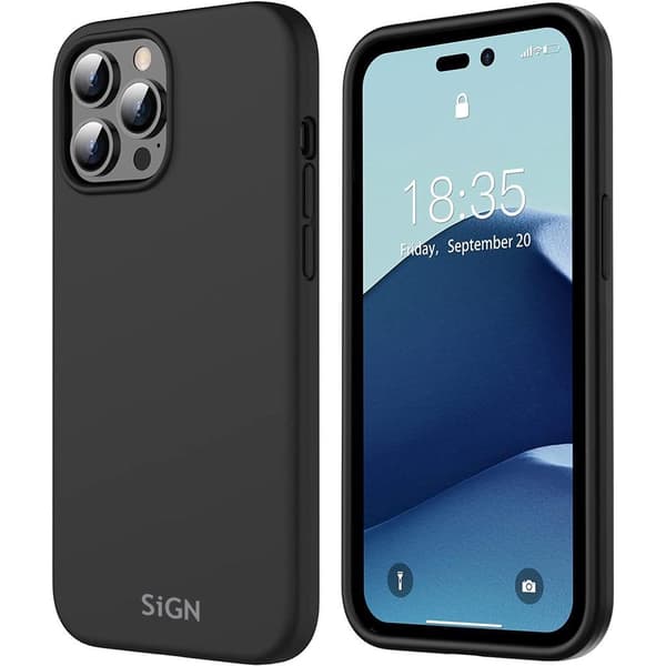 Liquid Silikone Cover til iPhone 14 Pro Max - Sort