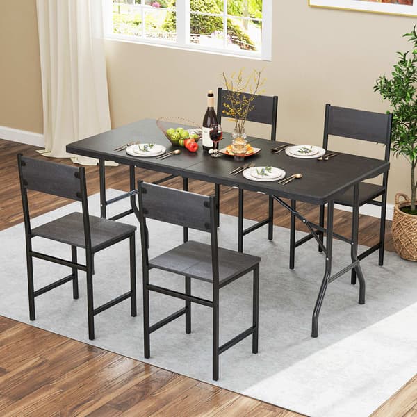 Hopfällbart picknickbord, HDPE träådring, 152x70cm