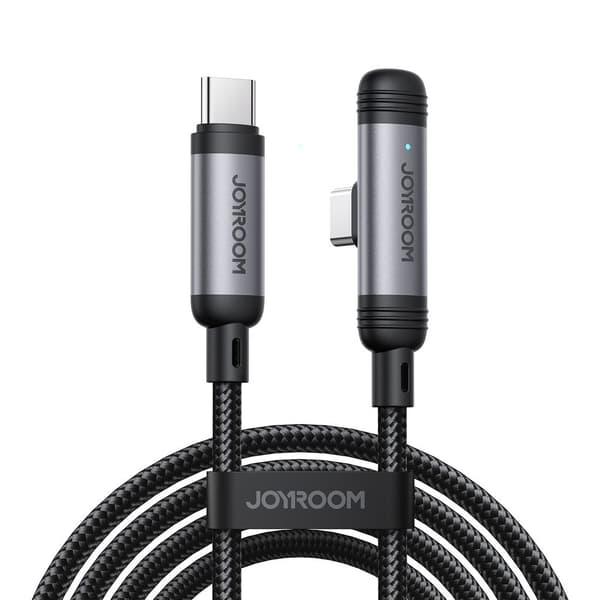 Joyroom USB-C til USB-C vinklet hurtigopladerkabel 60W, 1,2m - Sort