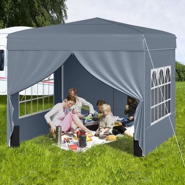 10x10 pop-up telt med 4 sidevegger, grått