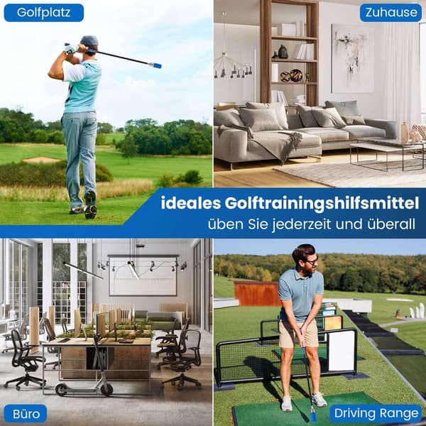 Golfsvingtræner med skridsikkert greb, blå, 80 cm