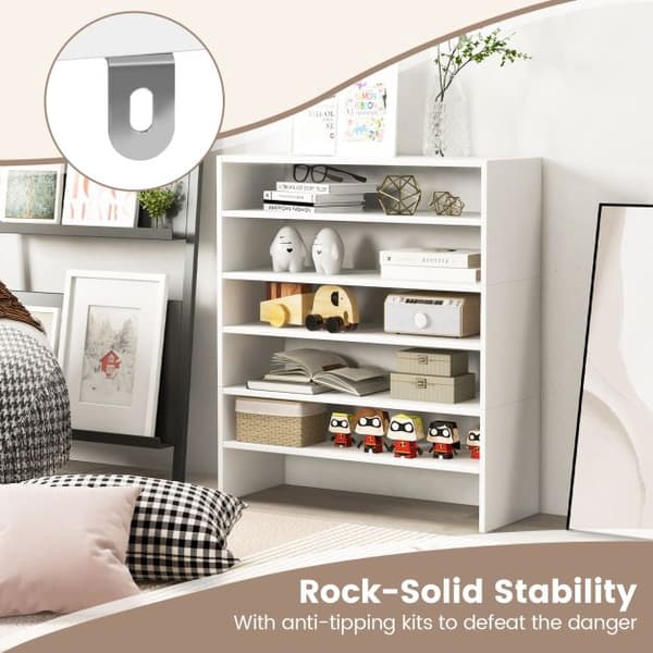 Skohylde 78 cm, stabelbar 3-delt 2-lags, hvid