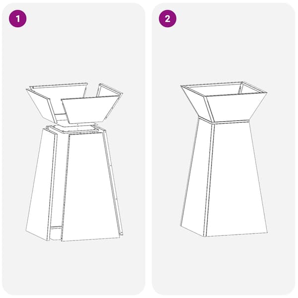 vidaXL Søyleplanter 2 pcs sølv 35 x 35 x 73 cm