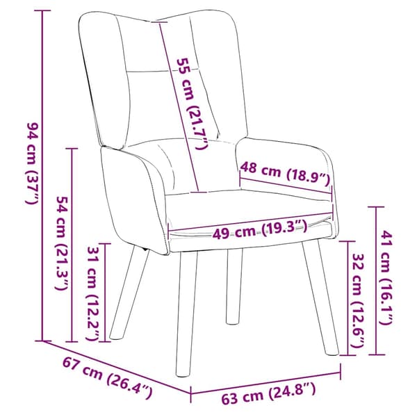 vidaXL fåtölj Ljusgrå 63 x 67 x 94 cm Sammet