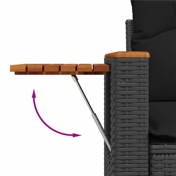 vidaXL Trädgårdsoffset med kudde 12 pcs Svart