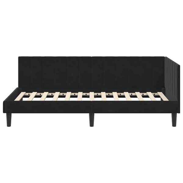 vidaXL Hörnssängram Svart 100 x 200 cm Sammet