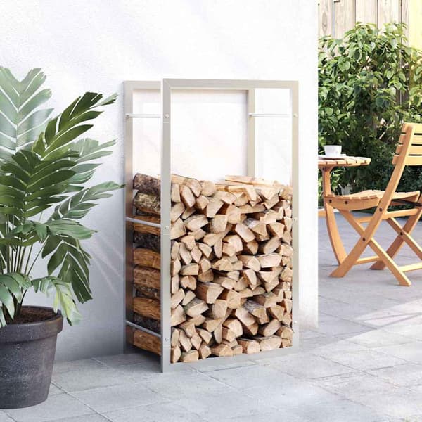 vidaXL Vedstativ 50x28x94 cm rustfritt stål