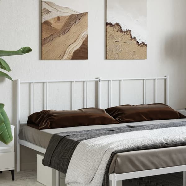 vidaXL Sengegavl metall hvit 193 cm