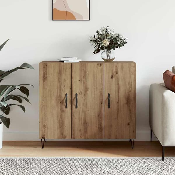 vidaXL Serviesskap Artisan Eik 90 x 32,5 x 80 cm Konstruert tre