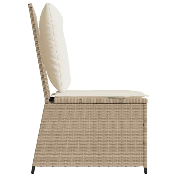 vidaXL Trädgårdssoffa med dyna Beige Polyrotting