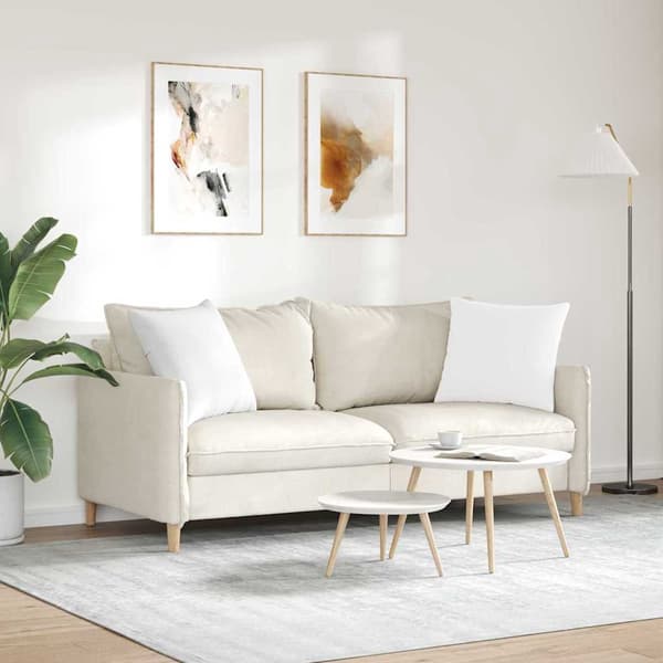 vidaXL Soffkuddar 2 st Vit 50 x 50 cm tyg