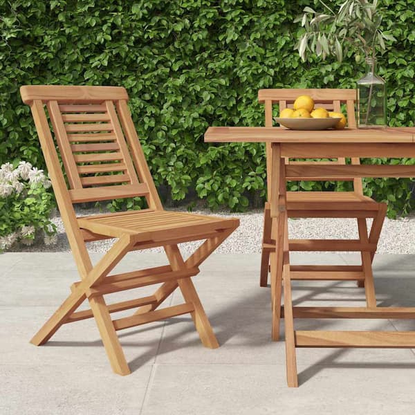 vidaXL Klappstoler 2 stk 47x63x90 cm heltre teak