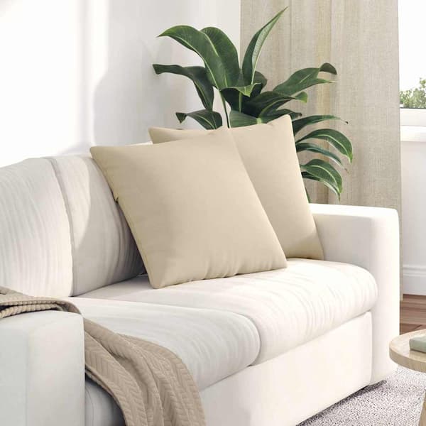 vidaXL Soffkuddar 2 st Kräm 50 x 50 cm tyg