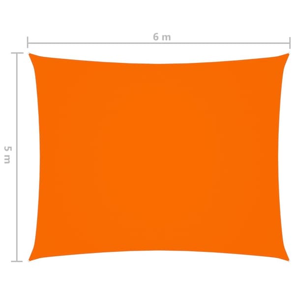 vidaXL Solseil oxfordstoff rektangulær 5x6 m oransje