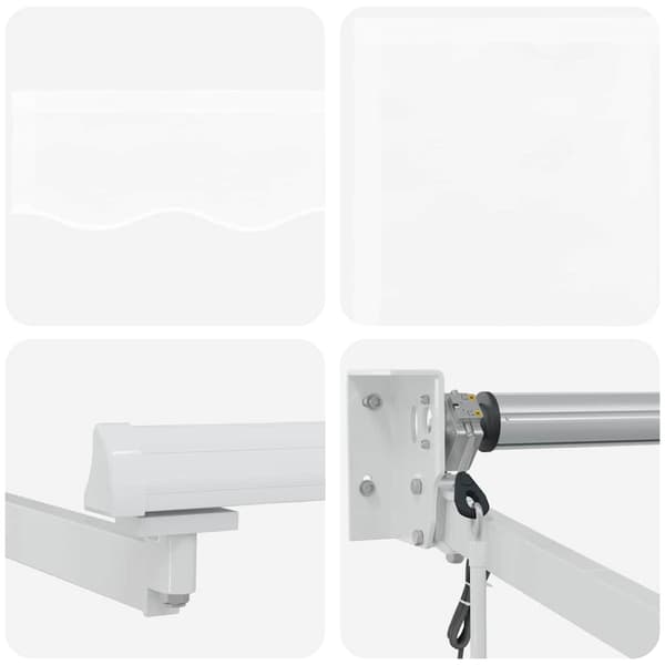vidaXL Utfällbar markis Vit 400 × 300 cm Polyester och aluminium