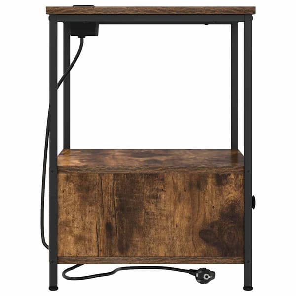 vidaXL Nattbordskap 2 pcs Røkt eik 42 x 41 x 56 cm Konstruert tre
