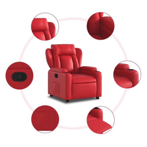 vidaXL Reclinerfåtölj röd konstläder