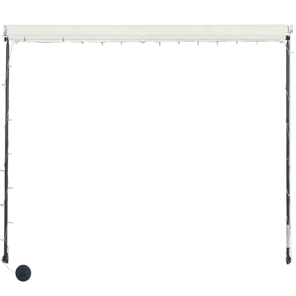 vidaXL Markis med LED 350x150 cm gräddvit