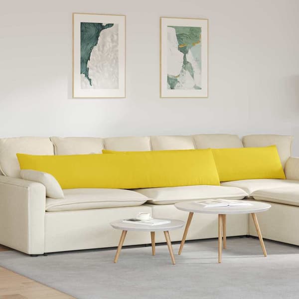 vidaXL Soffkuddar 2 st Ljusgul 200 x 40 cm tyg