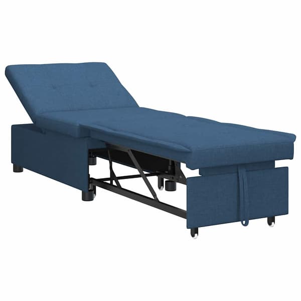 vidaXL Pull Out Sofa Bed Blå 194 x 50 x 82 cm tyg