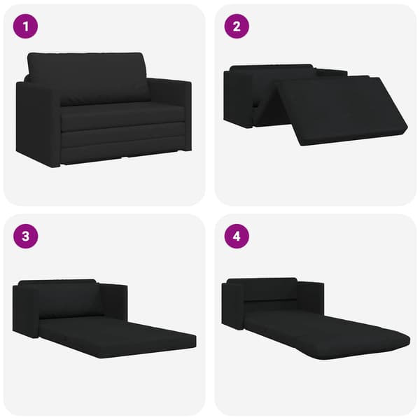vidaXL Soffsäng 110cm Svart tyg