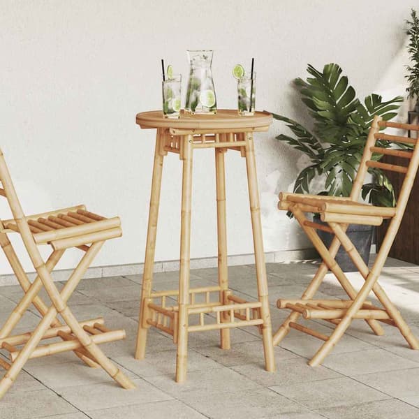 vidaXL Utebarbord runt Ø55x100 cm bambu