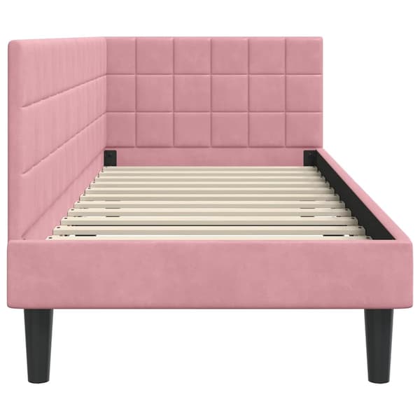 vidaXL Hörnssängram Rosa 80 x 200 cm Sammet