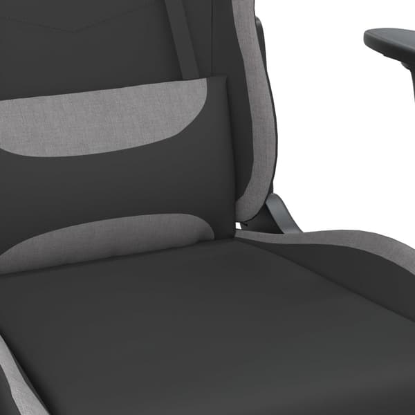 vidaXL gamingstol svart och ljusgrå tyg