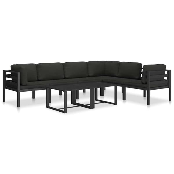 vidaXL Fåtölj med dynor aluminium antracit