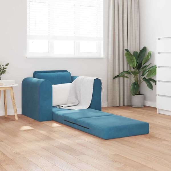 vidaXL Soffsäng Blå 98 x 71 x 83 cm Sammet