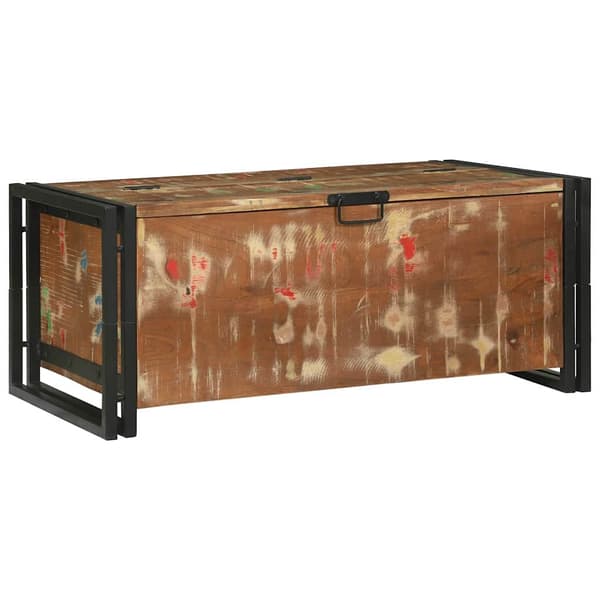 vidaXL Kaffeebord Flerfärgsdesign 90 x 50 x 38 cm Solid återvunnen trä