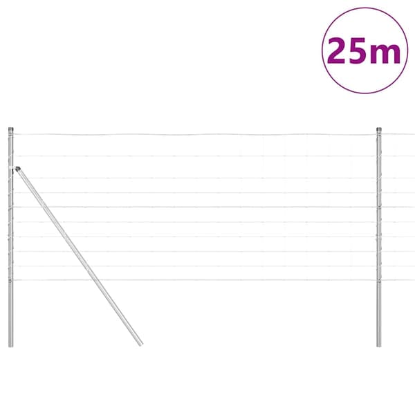 vidaXL Stängselstolpe Galvaniserad 25 x 1 m Stål