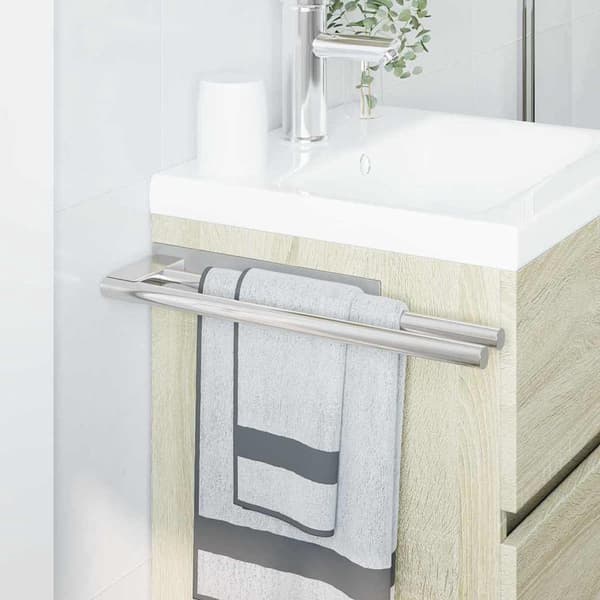 vidaXL Håndkle Rack sølv 40 x 9 x 4 cm Rustfritt stål