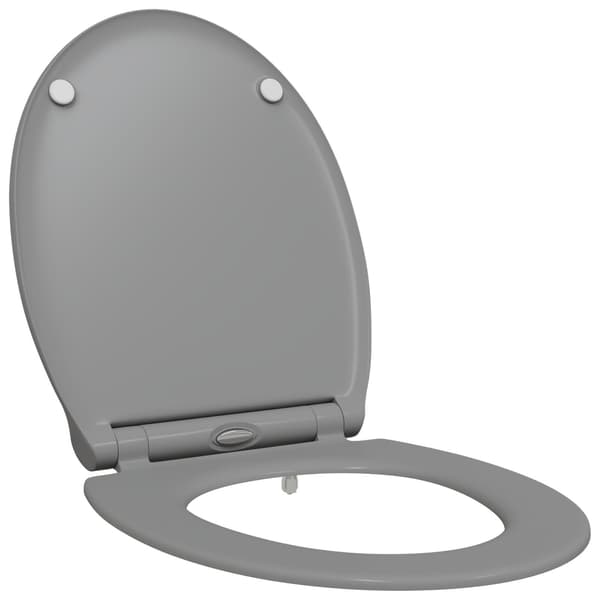 vidaXL Grå Plast Standard Toalettlock Avlång Minimalistisk