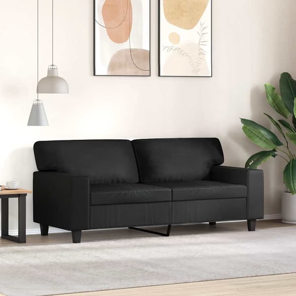 vidaXL 2-sitssoffa svart 140 cm konstläder