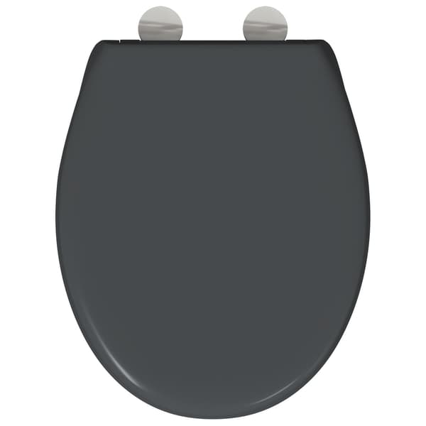 vidaXL Antracit Duroplast Standard Toalettsits Oval Samtida