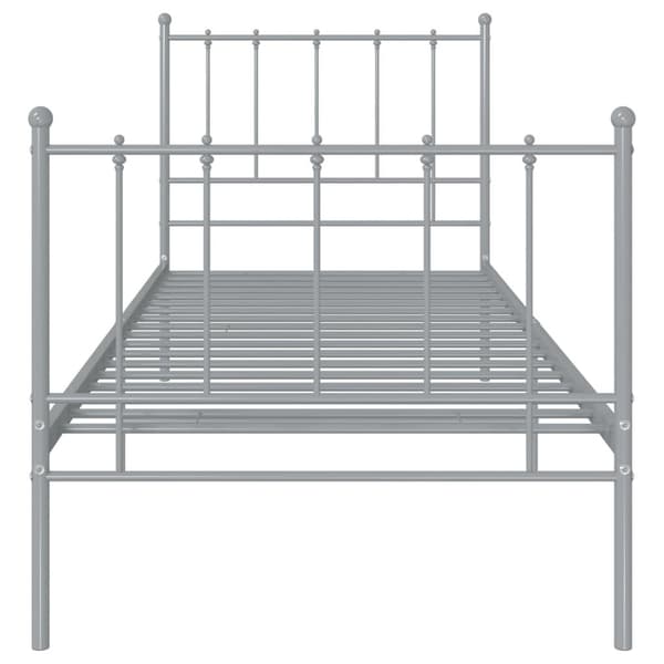 vidaXL Sengeramme grå metall 100x200 cm