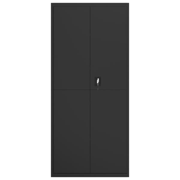 vidaXL Dokumentskåp svart 90x40x200 cm stål