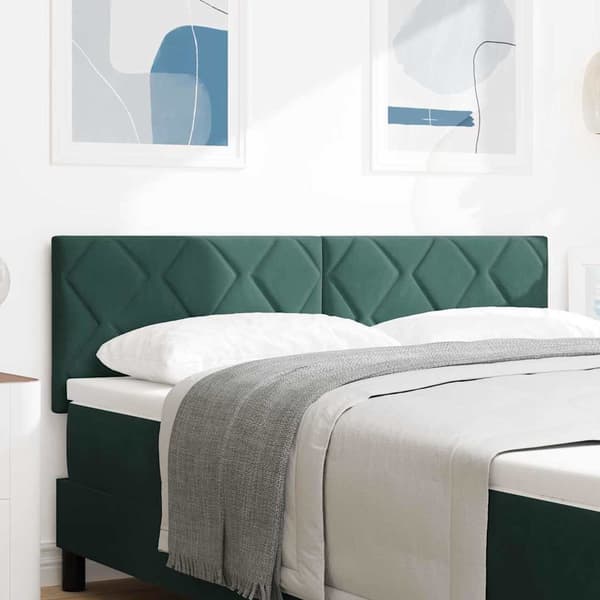 vidaXL LED huvuddyna Mörkgrön 144 cm Sammet