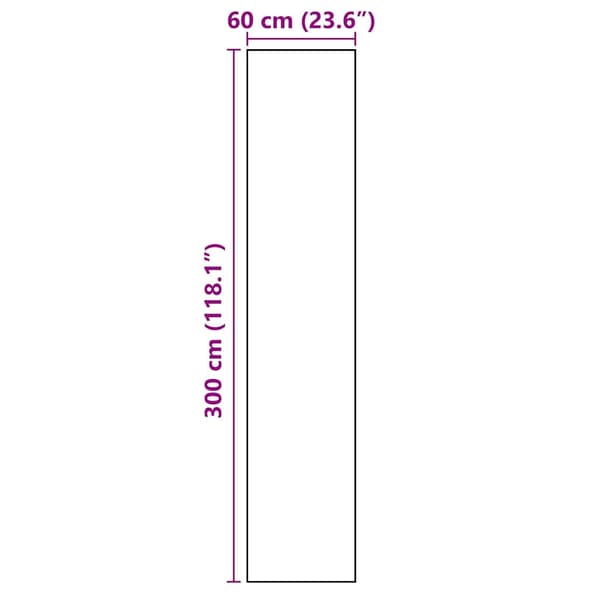 vidaXL Köksmatta Grå 300 x 60 cm Sammet