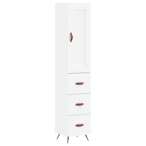 vidaXL Highboard hvit 34,5x34x180 cm konstruert tre