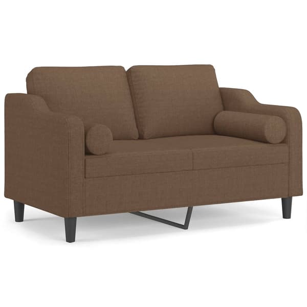 vidaXL 2-sits soffa med prydnadskuddar brun 120 cm tyg