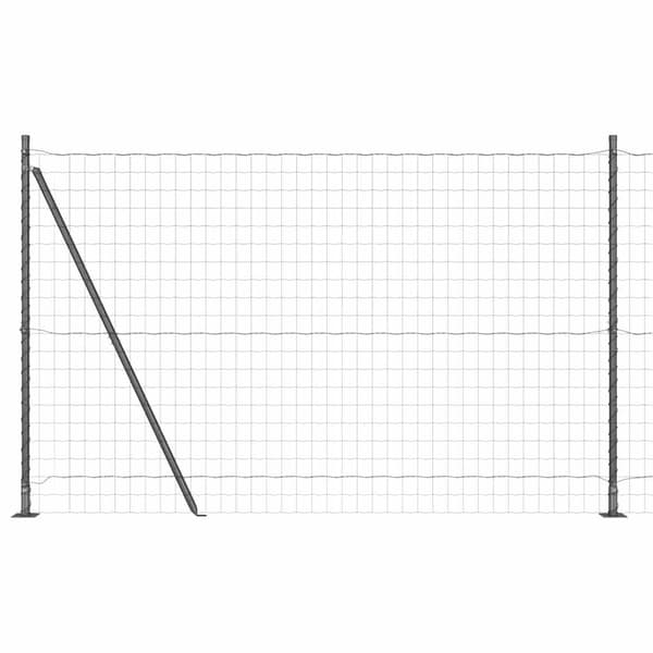 vidaXL Gjerde med stolpe Grå 1,5 x 10 m Stål