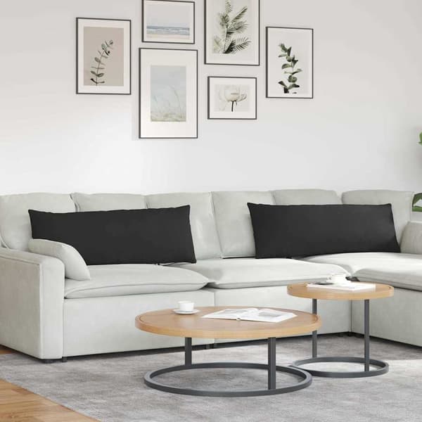 vidaXL Soffkuddar 2 st Svart 120 x 40 cm tyg