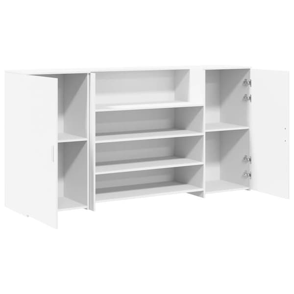 vidaXL Receptionsdisk vit 200x50x103,5 cm konstruerat trä